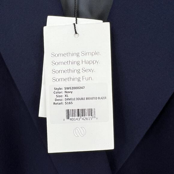 SOMETHING NAVY Danielle Double Breasted Blazer Womens XL Navy Blue Jacket NWT - Picture 11 of 14